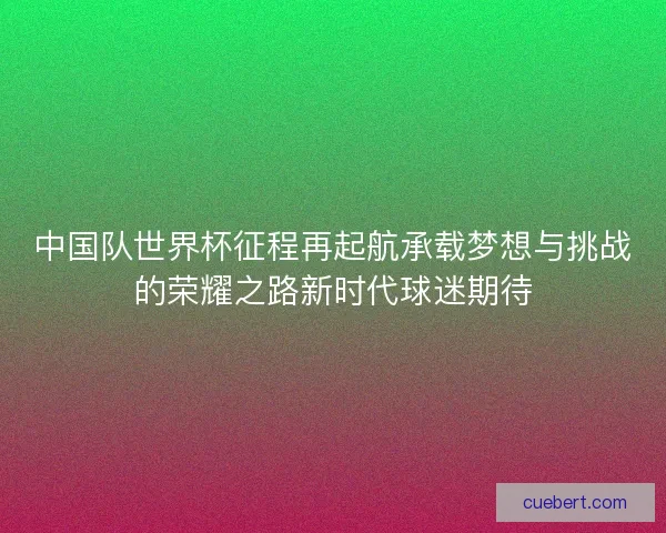 中国队世界杯征程再起航承载梦想与挑战的荣耀之路新时代球迷期待 中国队世界杯征程再起航承载梦想与挑战的荣耀之路新时代球迷期待