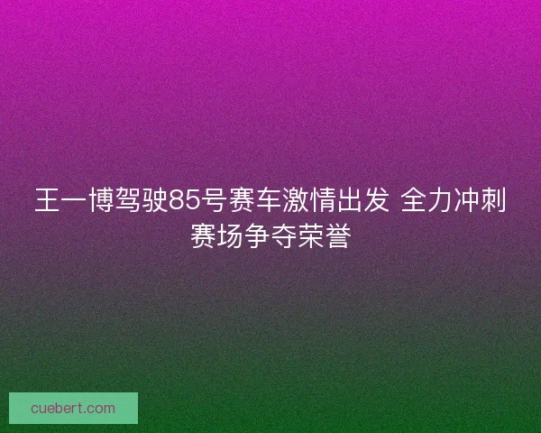 王一博驾驶85号赛车激情出发 全力冲刺赛场争夺荣誉